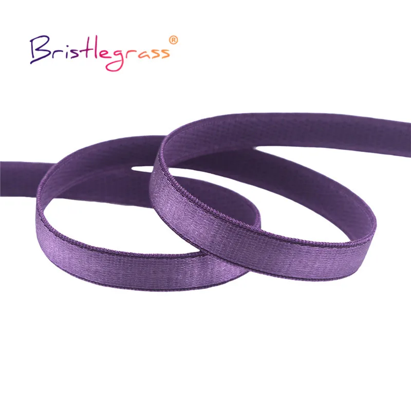 BRISTLEGRASS 2 5 10 Yard 3/8" 10mm Shiny Bra Strap Elastic Band Nylon Spandex Shoulder Tape Underwear Lingerie Dress Sewing Trim