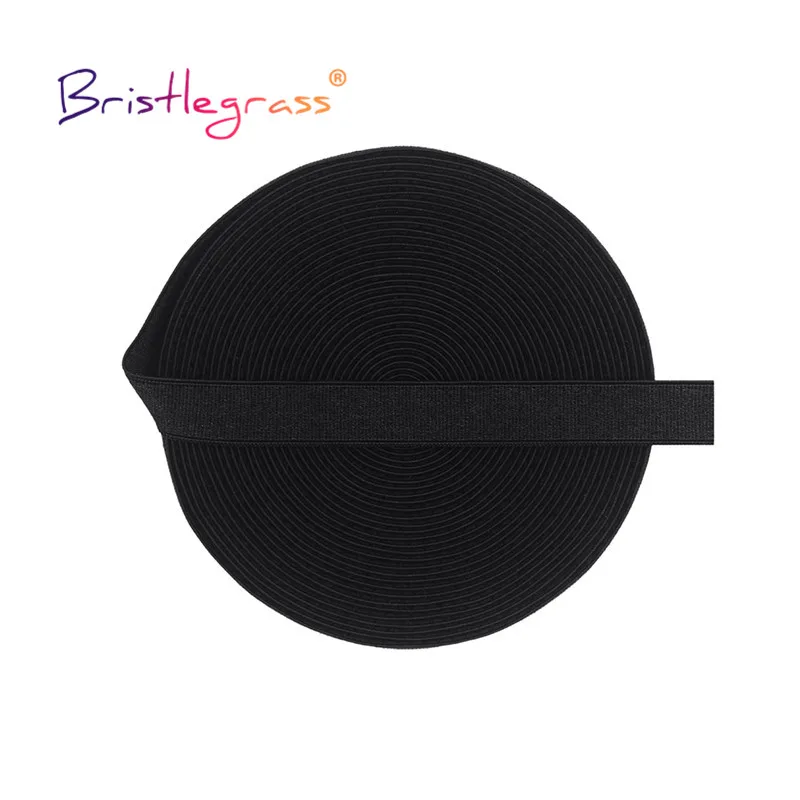 BRISTLEGRASS 2 5 10 Yard 3/8" 10mm Shiny Bra Strap Elastic Band Nylon Spandex Shoulder Tape Underwear Lingerie Dress Sewing Trim