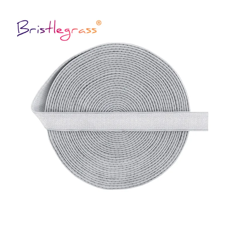 BRISTLEGRASS 2 5 10 Yard 3/8" 10mm Shiny Bra Strap Elastic Band Nylon Spandex Shoulder Tape Underwear Lingerie Dress Sewing Trim