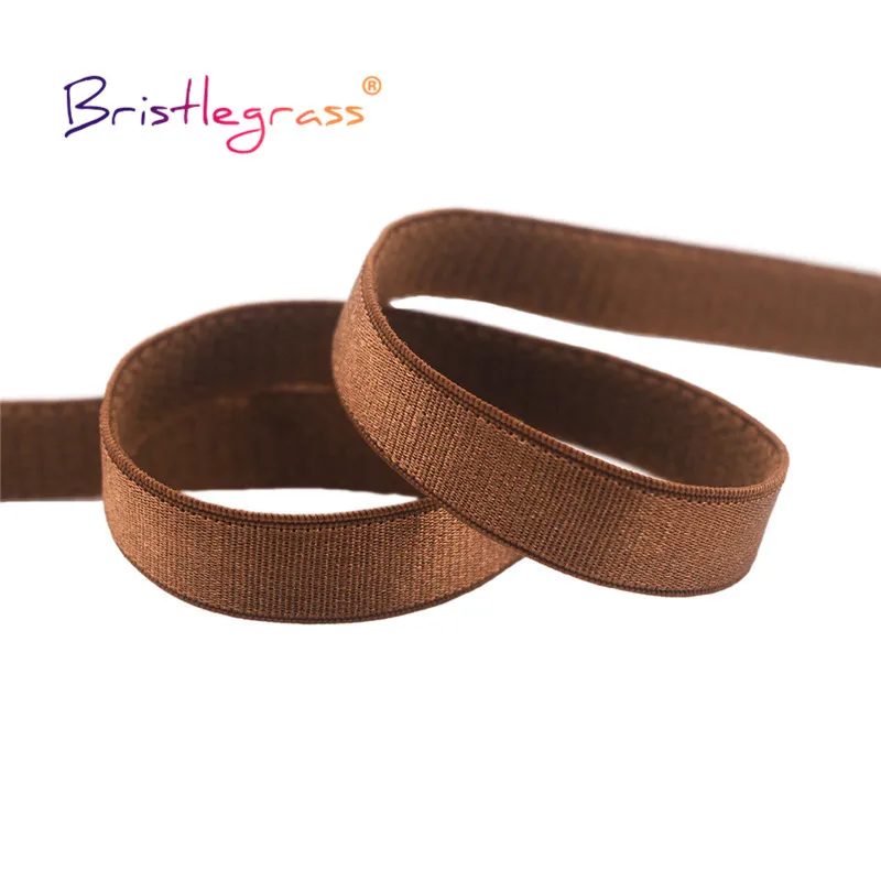 BRISTLEGRASS 2 5 10 Yard 3/8" 10mm Shiny Bra Strap Elastic Band Nylon Spandex Shoulder Tape Underwear Lingerie Dress Sewing Trim