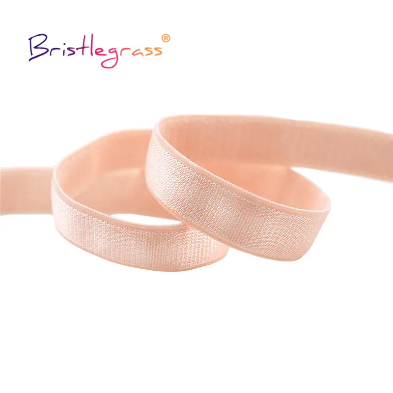BRISTLEGRASS 2 5 10 Yard 3/8" 10mm Shiny Bra Strap Elastic Band Nylon Spandex Shoulder Tape Underwear Lingerie Dress Sewing Trim