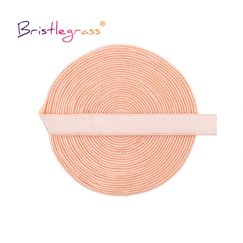 BRISTLEGRASS 2 5 10 Yard 3/8" 10mm Shiny Bra Strap Elastic Band Nylon Spandex Shoulder Tape Underwear Lingerie Dress Sewing Trim