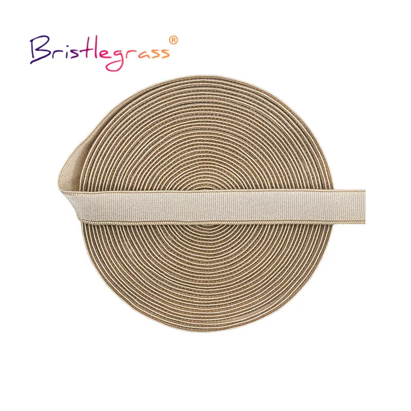 BRISTLEGRASS 2 5 10 Yard 3/8" 10mm Shiny Bra Strap Elastic Band Nylon Spandex Shoulder Tape Underwear Lingerie Dress Sewing Trim