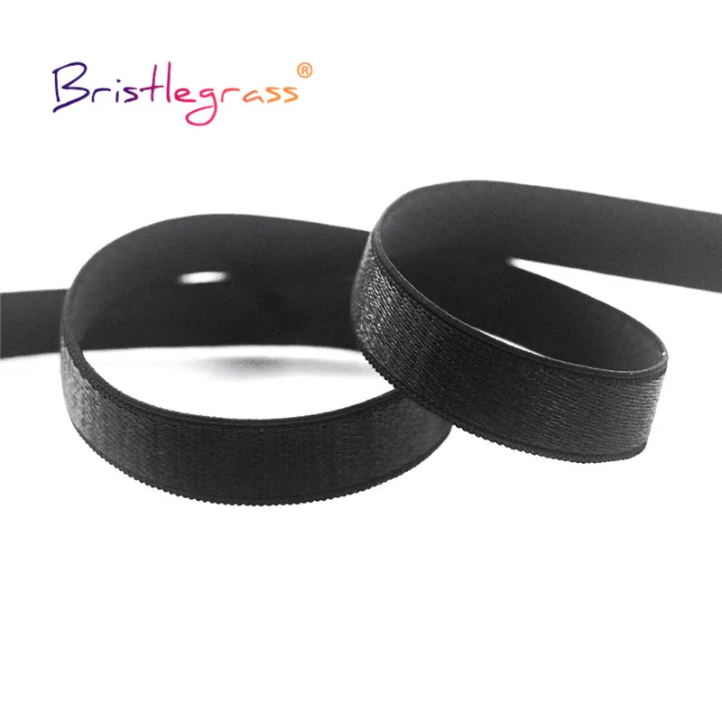 BRISTLEGRASS 2 5 10 Yard 3/8" 10mm Shiny Bra Strap Elastic Band Nylon Spandex Shoulder Tape Underwear Lingerie Dress Sewing Trim