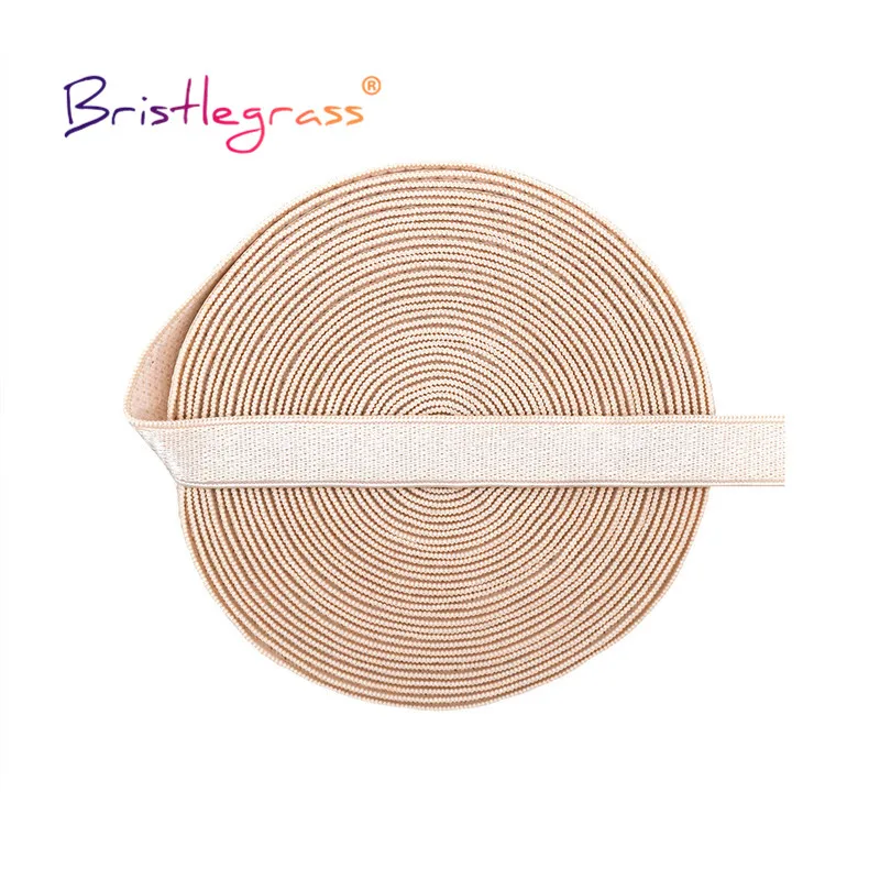 BRISTLEGRASS 2 5 10 Yard 3/8" 10mm Shiny Bra Strap Elastic Band Nylon Spandex Shoulder Tape Underwear Lingerie Dress Sewing Trim