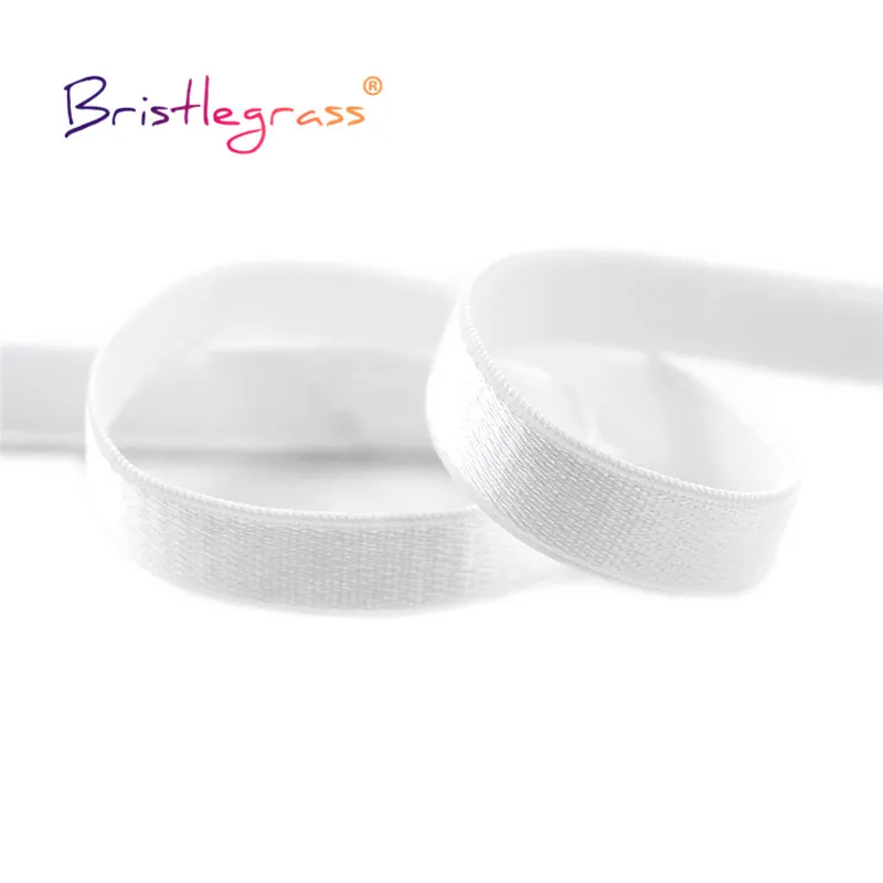 BRISTLEGRASS 2 5 10 Yard 3/8" 10mm Shiny Bra Strap Elastic Band Nylon Spandex Shoulder Tape Underwear Lingerie Dress Sewing Trim