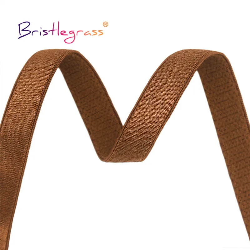 BRISTLEGRASS 2 5 10 Yard 3/8" 10mm Shiny Bra Strap Elastic Band Nylon Spandex Shoulder Tape Underwear Lingerie Dress Sewing Trim