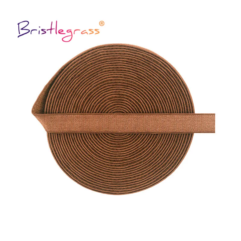 BRISTLEGRASS 2 5 10 Yard 3/8" 10mm Shiny Bra Strap Elastic Band Nylon Spandex Shoulder Tape Underwear Lingerie Dress Sewing Trim