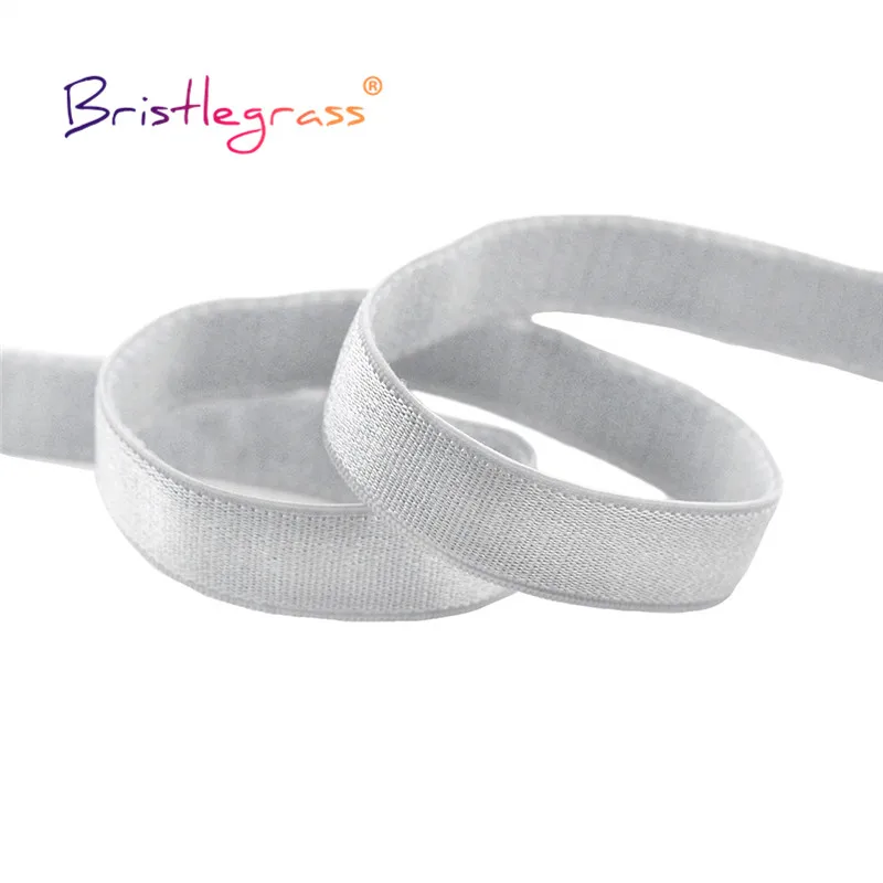 BRISTLEGRASS 2 5 10 Yard 3/8" 10mm Shiny Bra Strap Elastic Band Nylon Spandex Shoulder Tape Underwear Lingerie Dress Sewing Trim