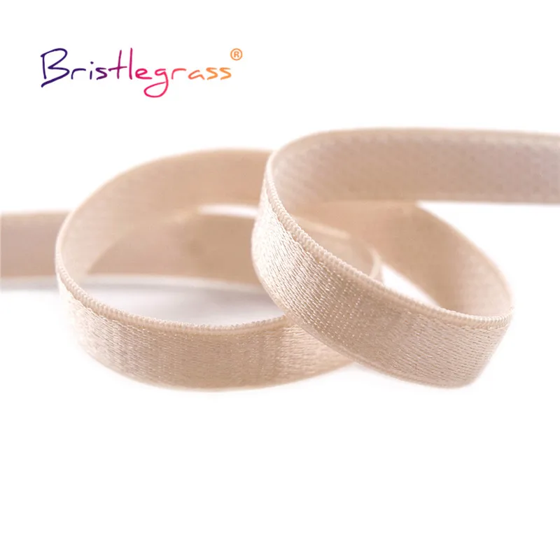 BRISTLEGRASS 2 5 10 Yard 3/8" 10mm Shiny Bra Strap Elastic Band Nylon Spandex Shoulder Tape Underwear Lingerie Dress Sewing Trim