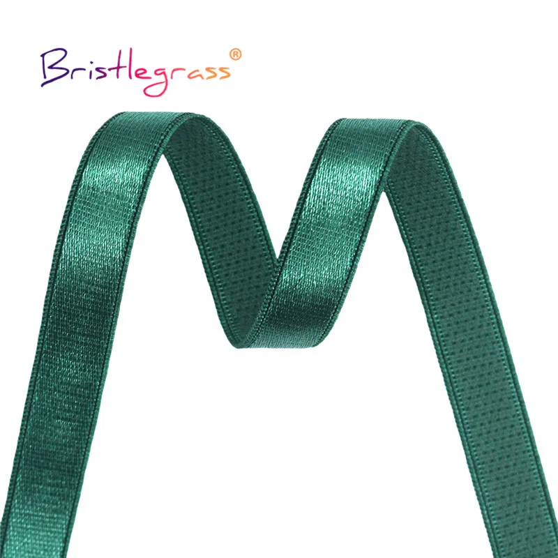 BRISTLEGRASS 2 5 10 Yard 3/8" 10mm Shiny Bra Strap Elastic Band Nylon Spandex Shoulder Tape Underwear Lingerie Dress Sewing Trim