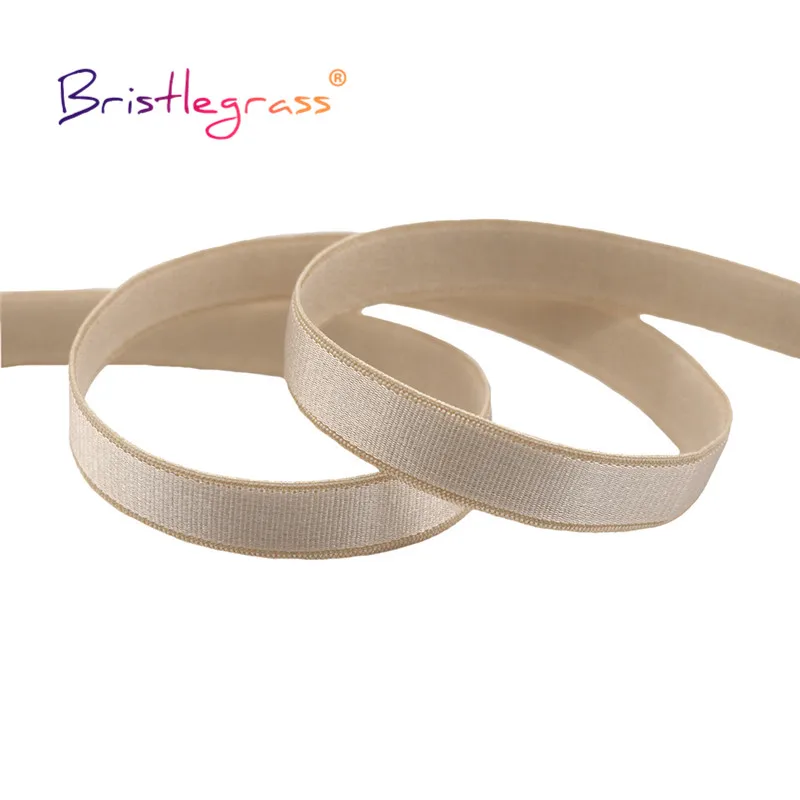 BRISTLEGRASS 2 5 10 Yard 3/8" 10mm Shiny Bra Strap Elastic Band Nylon Spandex Shoulder Tape Underwear Lingerie Dress Sewing Trim