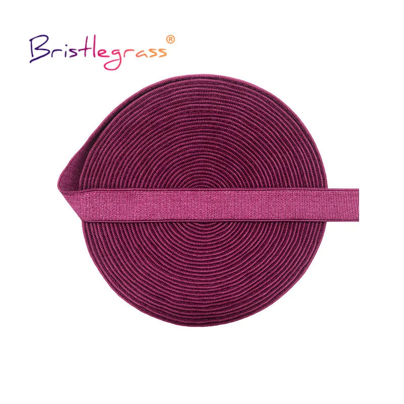 BRISTLEGRASS 2 5 10 Yard 3/8" 10mm Shiny Bra Strap Elastic Band Nylon Spandex Shoulder Tape Underwear Lingerie Dress Sewing Trim