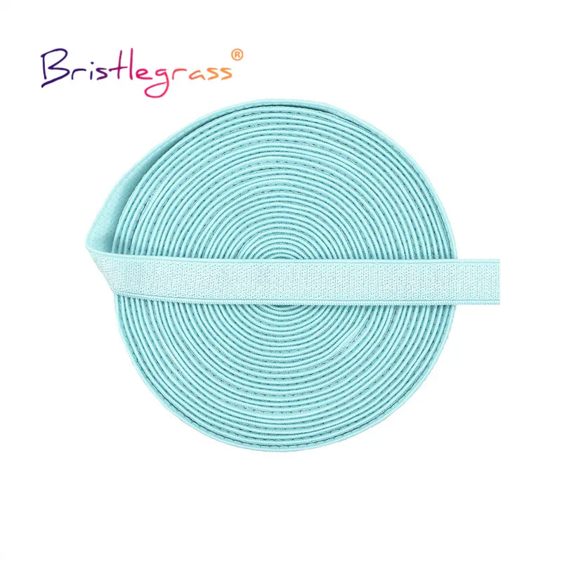 BRISTLEGRASS 2 5 10 Yard 3/8" 10mm Shiny Bra Strap Elastic Band Nylon Spandex Shoulder Tape Underwear Lingerie Dress Sewing Trim