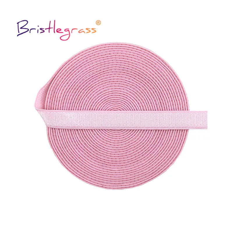 BRISTLEGRASS 2 5 10 Yard 3/8" 10mm Shiny Bra Strap Elastic Band Nylon Spandex Shoulder Tape Underwear Lingerie Dress Sewing Trim