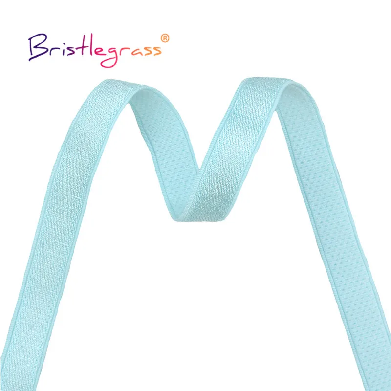 BRISTLEGRASS 2 5 10 Yard 3/8" 10mm Shiny Bra Strap Elastic Band Nylon Spandex Shoulder Tape Underwear Lingerie Dress Sewing Trim