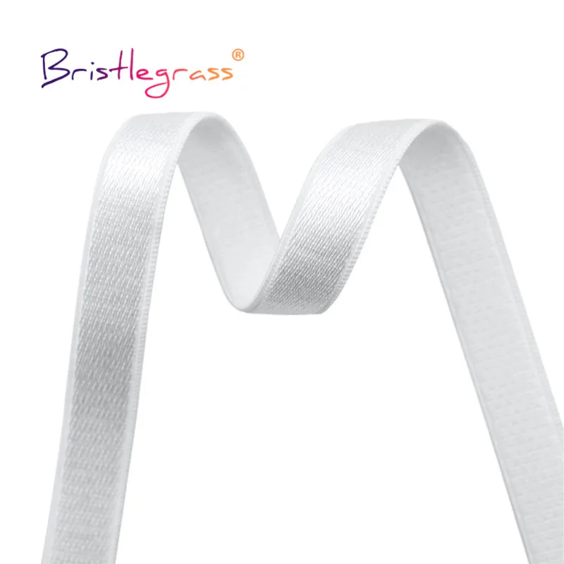 BRISTLEGRASS 2 5 10 Yard 3/8" 10mm Shiny Bra Strap Elastic Band Nylon Spandex Shoulder Tape Underwear Lingerie Dress Sewing Trim