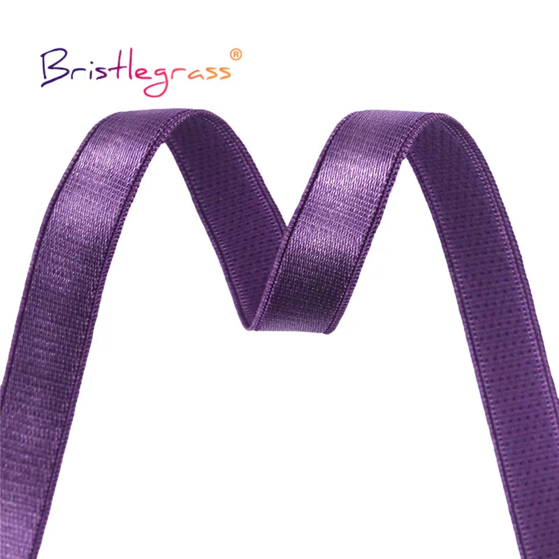 BRISTLEGRASS 2 5 10 Yard 3/8" 10mm Shiny Bra Strap Elastic Band Nylon Spandex Shoulder Tape Underwear Lingerie Dress Sewing Trim