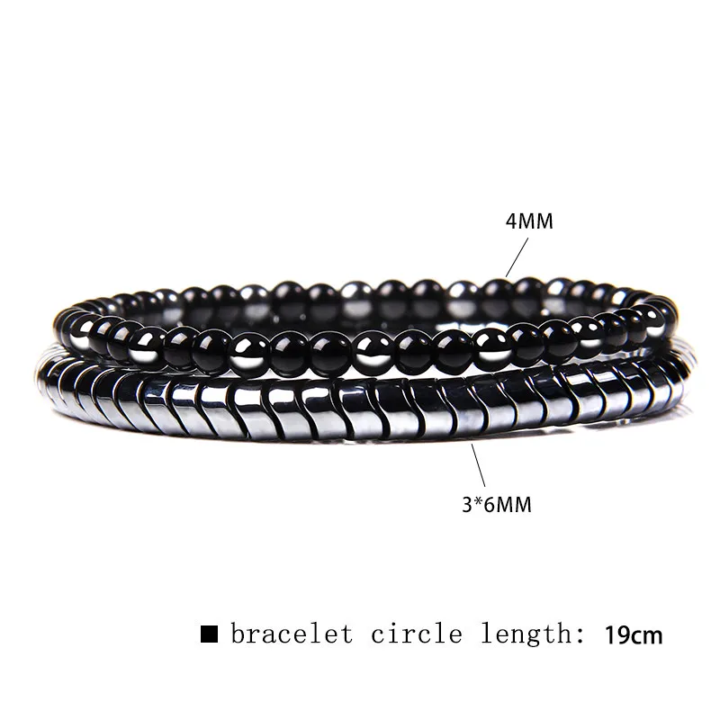 Fashion Natural Stone Beads Men Bracelet Multilayer Black Lava Onyx Beads Charm Punk Bracelet Bangles Women Jewelry Couples Gift