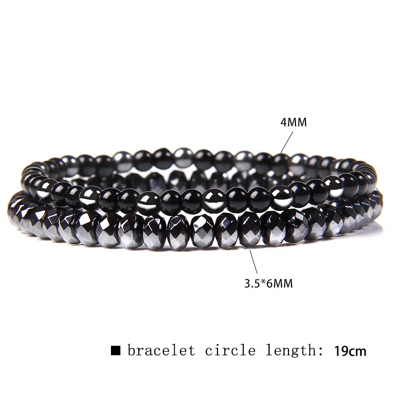 Fashion Natural Stone Beads Men Bracelet Multilayer Black Lava Onyx Beads Charm Punk Bracelet Bangles Women Jewelry Couples Gift
