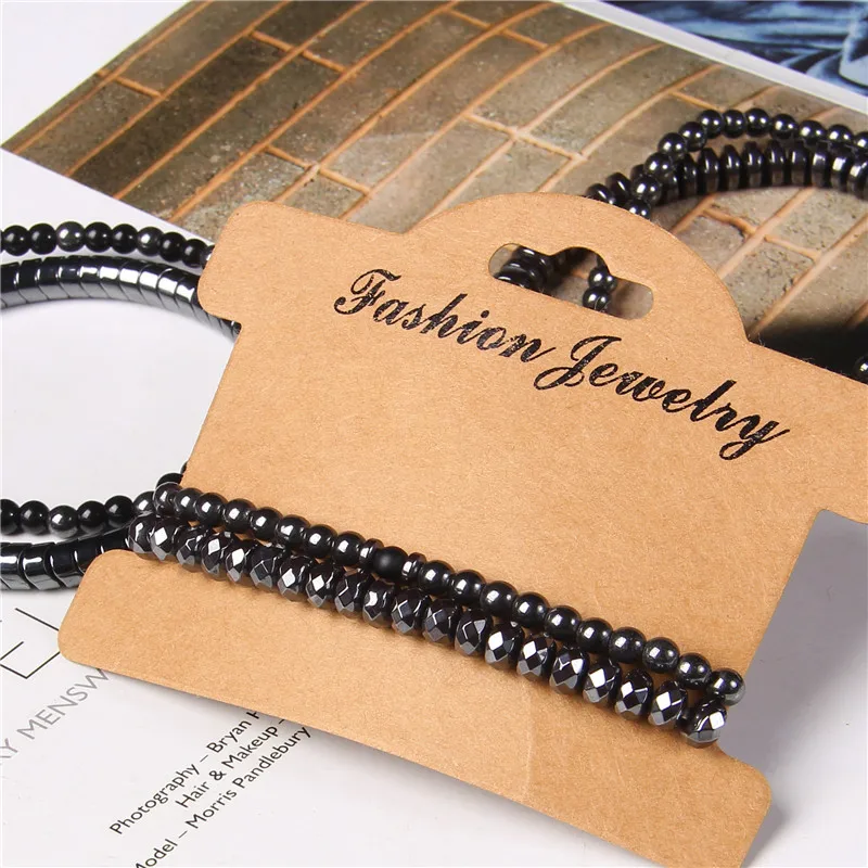 Fashion Natural Stone Beads Men Bracelet Multilayer Black Lava Onyx Beads Charm Punk Bracelet Bangles Women Jewelry Couples Gift