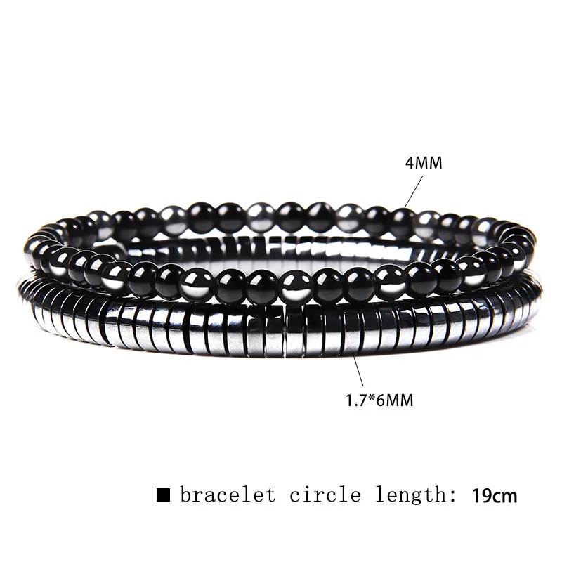 Fashion Natural Stone Beads Men Bracelet Multilayer Black Lava Onyx Beads Charm Punk Bracelet Bangles Women Jewelry Couples Gift