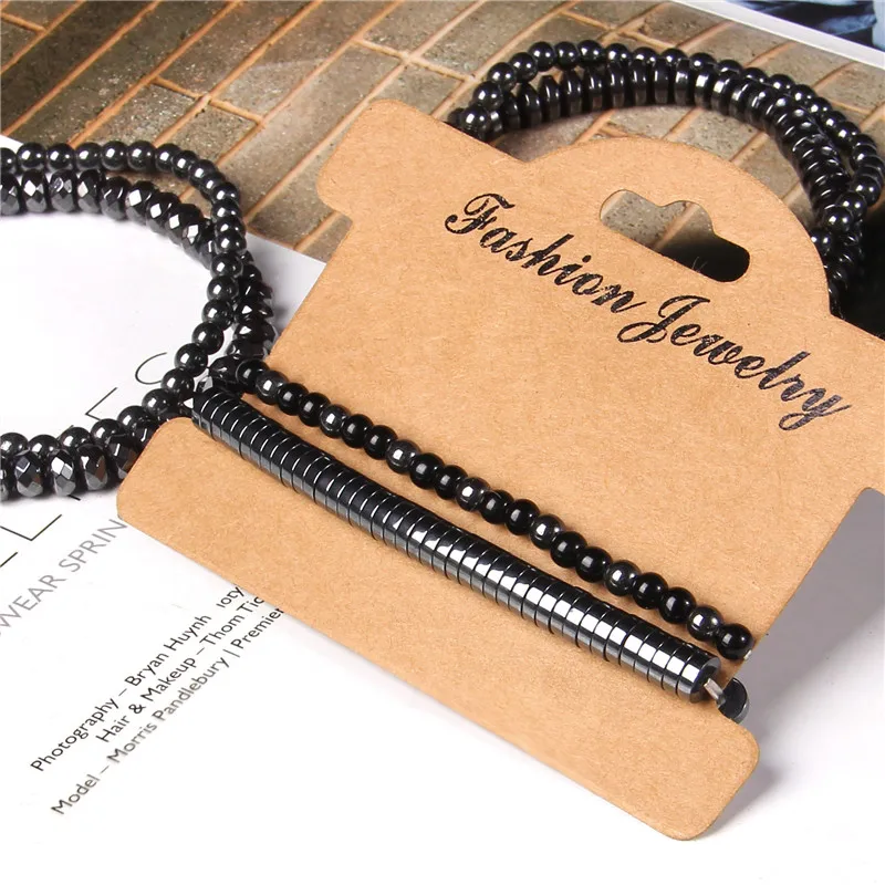 Fashion Natural Stone Beads Men Bracelet Multilayer Black Lava Onyx Beads Charm Punk Bracelet Bangles Women Jewelry Couples Gift