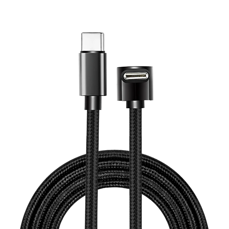 Braid 90 Degrees 0.25m/0.5m/1m/2m 4A Quick Charger Elbow USB C to Type C Cord PD Cable For iPhone Samsung Huawei Xiaomi Macbook
