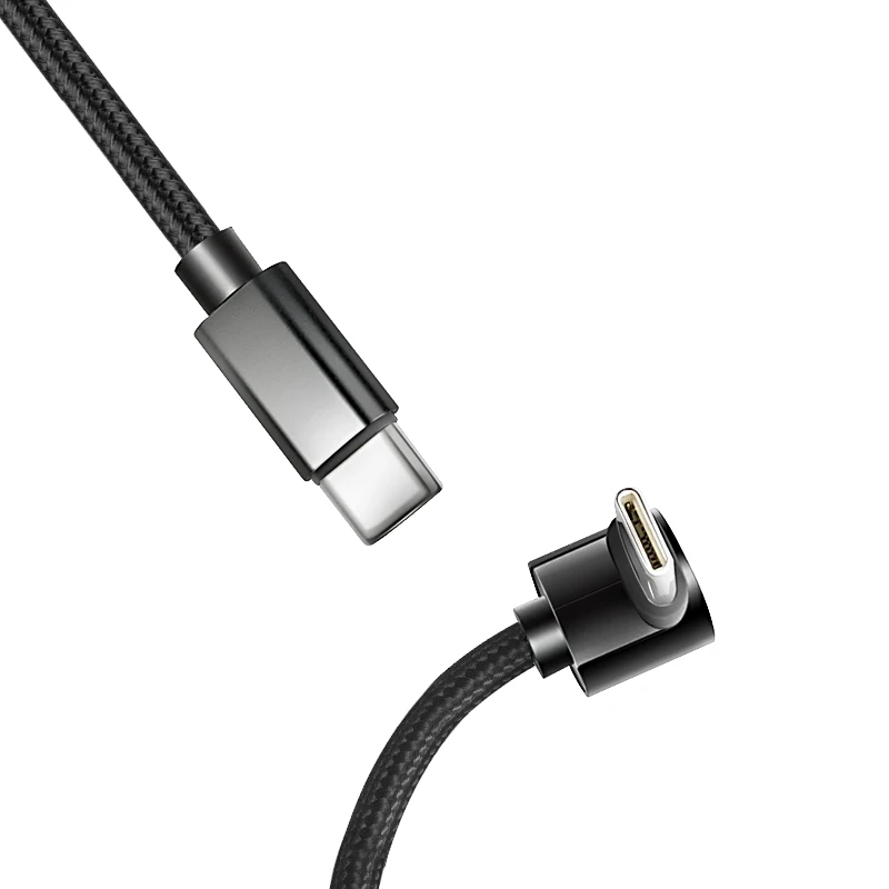 Braid 90 Degrees 0.25m/0.5m/1m/2m 4A Quick Charger Elbow USB C to Type C Cord PD Cable For iPhone Samsung Huawei Xiaomi Macbook