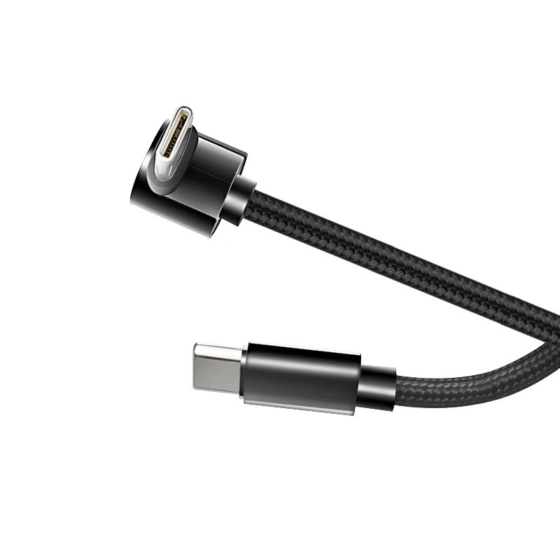 Braid 90 Degrees 0.25m/0.5m/1m/2m 4A Quick Charger Elbow USB C to Type C Cord PD Cable For iPhone Samsung Huawei Xiaomi Macbook