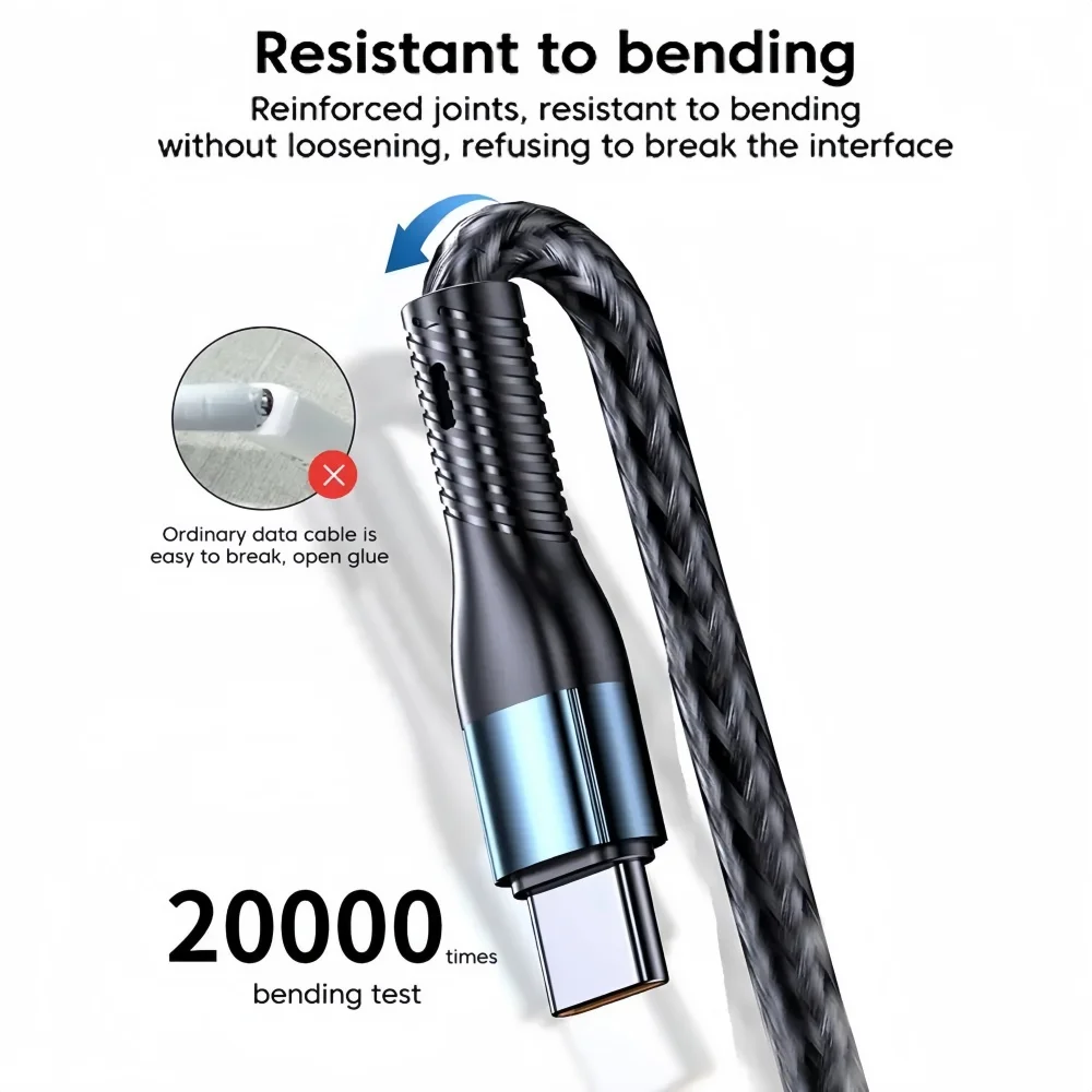 6A 120W 3 in 1 USB Type C Cable Fast Charge Phone Charger Data Cord For iPhone Samsung Xiaomi Huawei Quick Charge Micro USB Wire