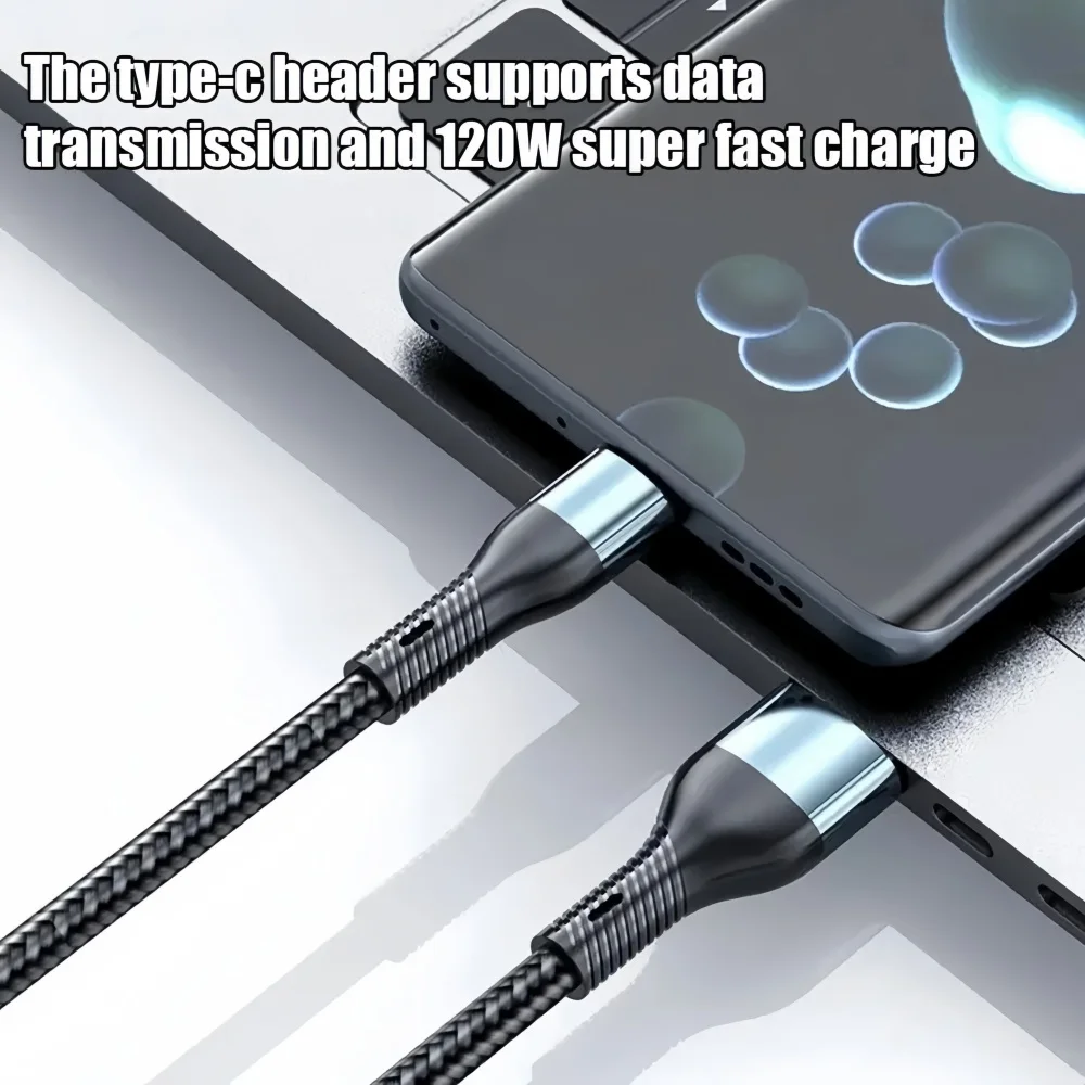 6A 120W 3 in 1 USB Type C Cable Fast Charge Phone Charger Data Cord For iPhone Samsung Xiaomi Huawei Quick Charge Micro USB Wire