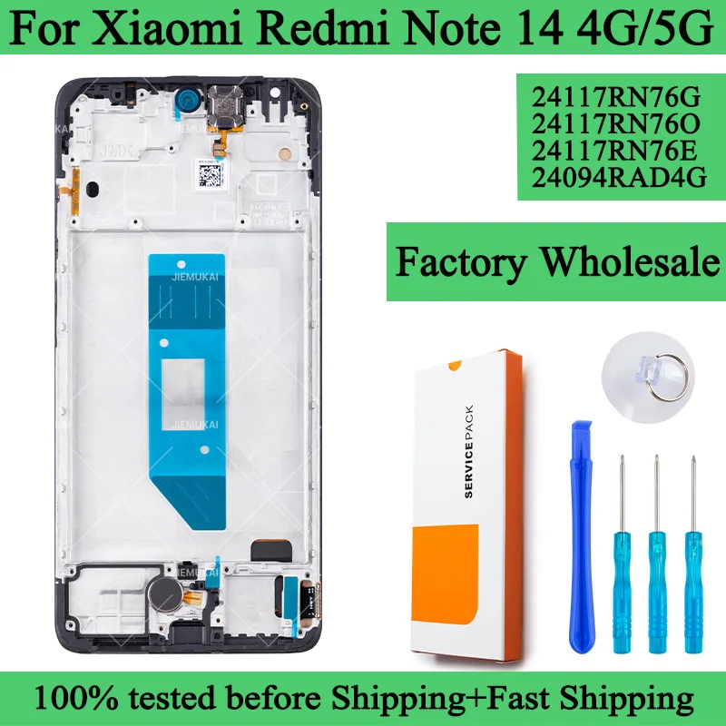 24117RN76G 24117RN76E Lcd For Xiaomi Redmi Note 14 4G Display Touch Screen Digitizer Panel Assembly For Redmi Note 14 4G LCD