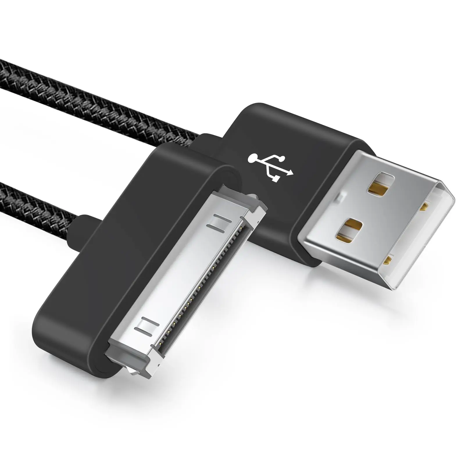 Fast Charging Cable for iPhone 4 4s iPad 2 3 iPod 30 Pin Nylon Braided Wire Metal Plug Data Transfer Sync USB Charger Adapter