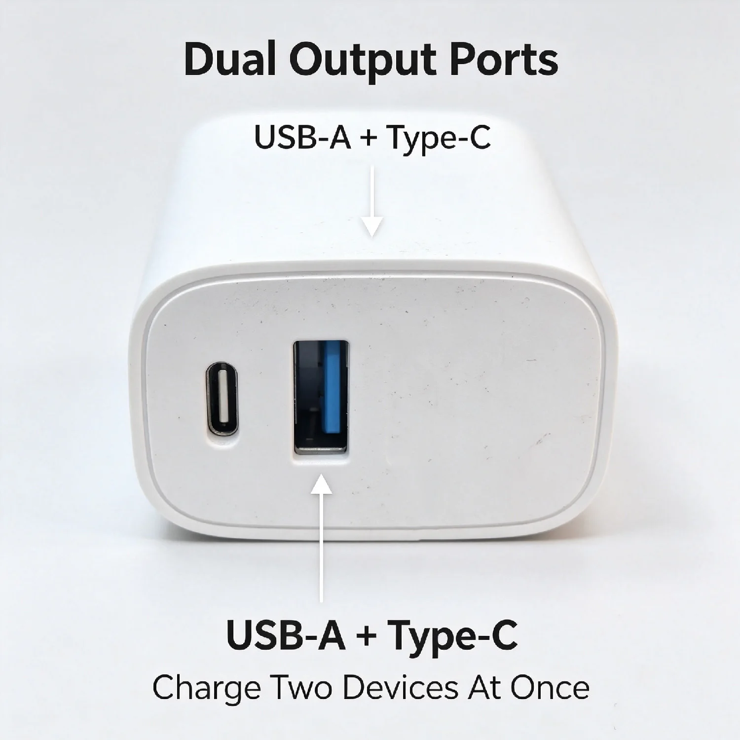 Dual Port PD Fast Charger AU Plug, USB-C + USB-A Wall Charger Adapter for iPhone, Samsung, Android Phones & Tablets