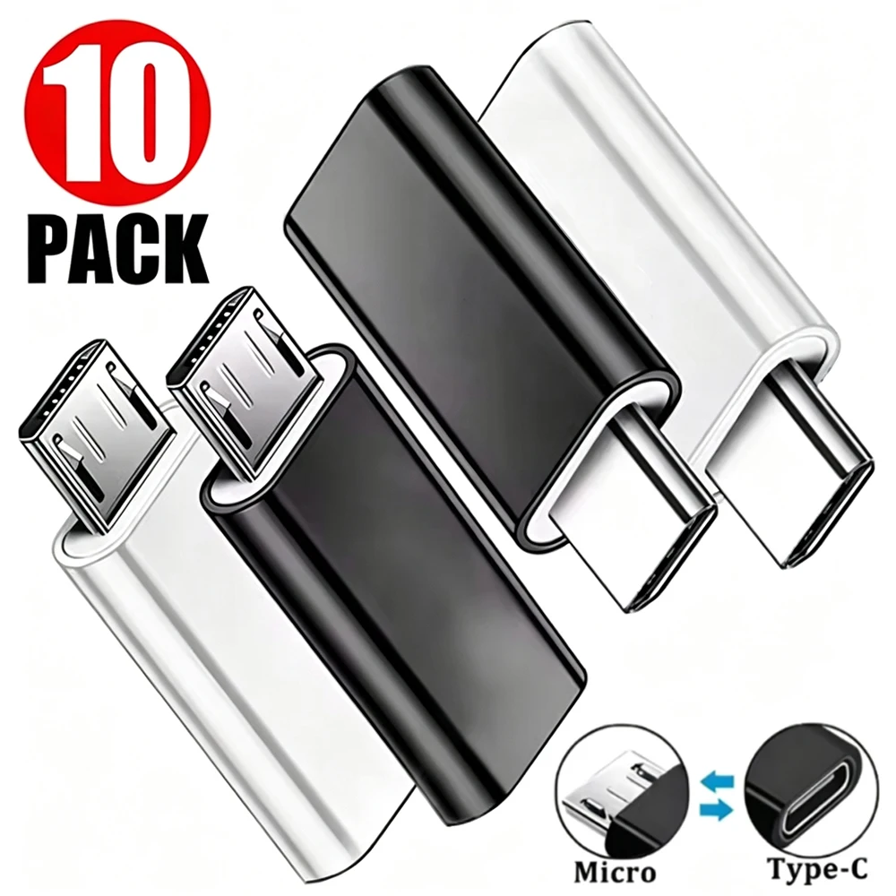 10-1Pcs Micro USB Female To Type C Male Adapter OTG Converter Micro-B To USB-C Connector Phone Charger Cable Adapter For Samsung