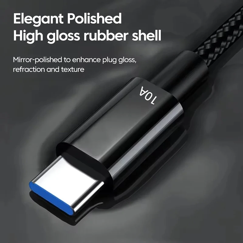 10A 120W Cable Super Fast Charge Cable Highspeed Data Transfe USB A To TypeC Data Cord Knit Cable For Phone Quick Charging Cable
