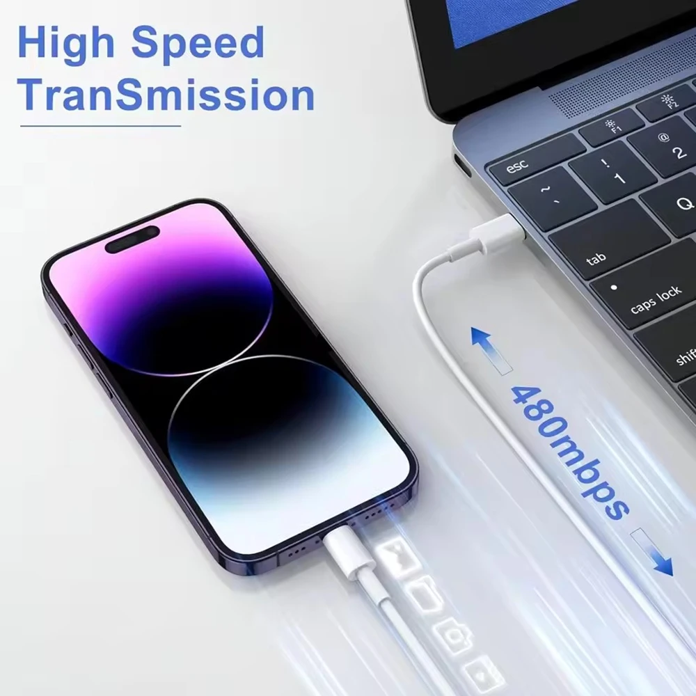 35W PD Fast Charging Cable For iPhone 11 12 13 Mini 14 Pro Max X XR XS Max 7 8 14 Plus Quick Charge USB-C Data Sync Phone Cable