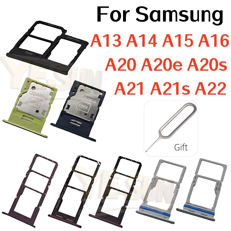 For Samsung Galaxy A13 A14 A15 A16 A20 A20e A20s A21 A21s A22 SIM Card Tray Drawer Holder Dual Slot Replacement Parts