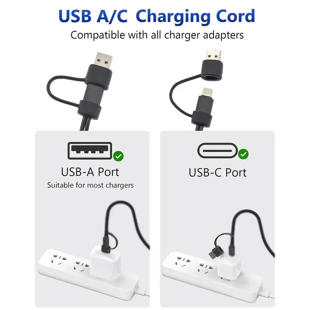 20cm 1 to 2 Out Dual USB C Charging Cord, Short USB Type C to Type C Splitter Cable, Portable Multi USB-C Hubs Charging Cable