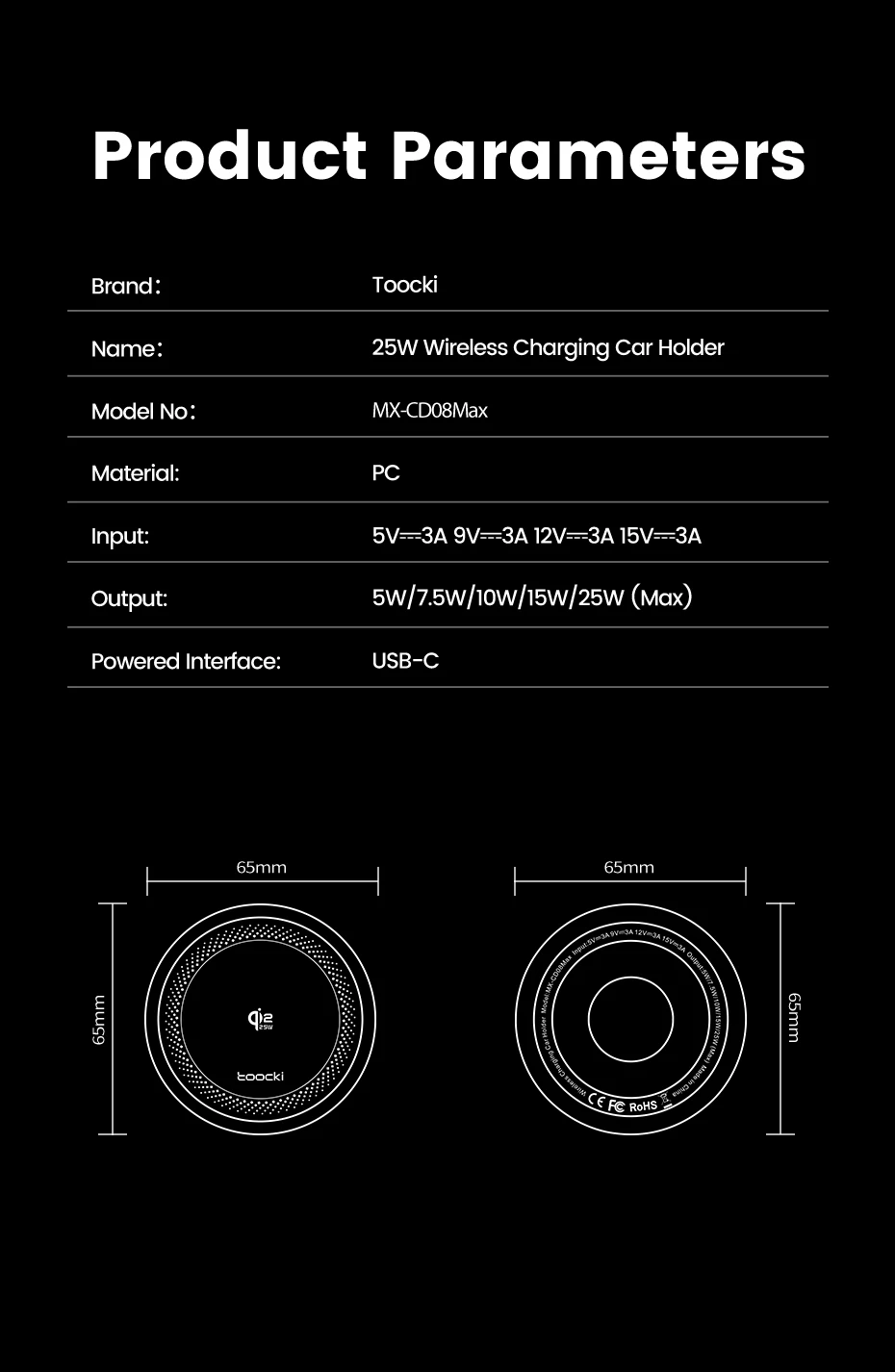 Toocki Qi2.2 25W Wireless Charger Magnetic Car Phone Holder TEC Cooling for iPhone 17 16 15 Samsung S26 S25 for Magsafe Charger