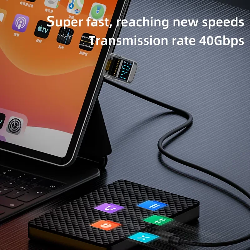 90 Degree USB C Adapter Right Angle U Shape Type C Adapter 40Gbps Data Transfer PD 140W USB4.0 8K 60Hz Video for Thunderbolt 3/4