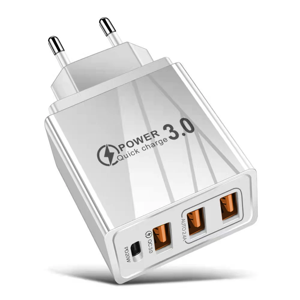 48W USB Charger QC 3.0 Type C PD Fast Charge For iPhone 12 13 Max Samsung S21 Huawei Xiaomi Mobile Phone EU/US Plug Wall Charger