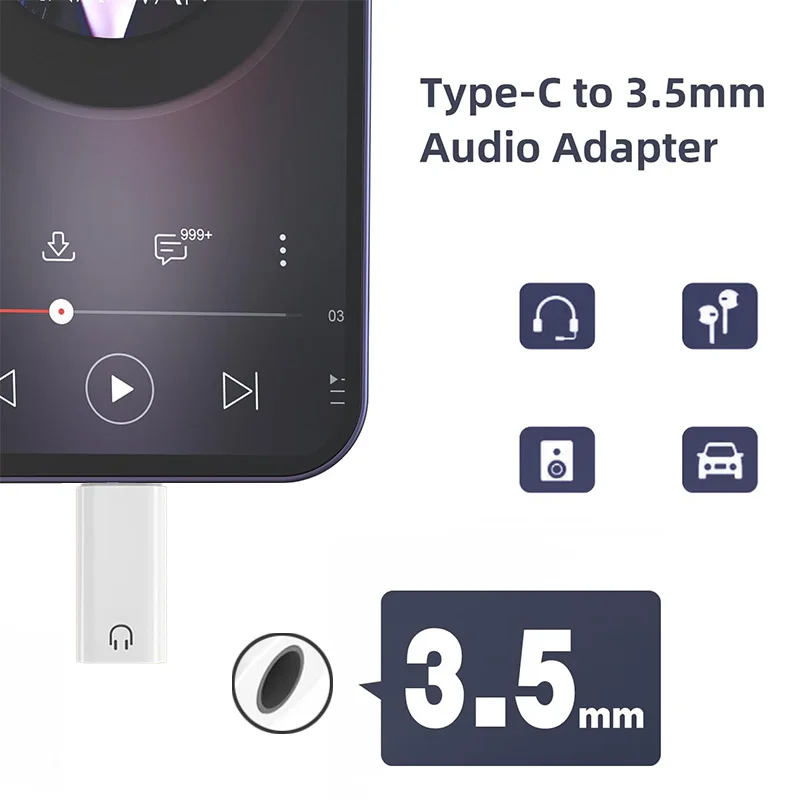 USB C to 3.5mm Earphone Adapter Audio Converter Jack for iPhone 15 Samsung Type-C Headphone Connector 3.5mm Jack USB C