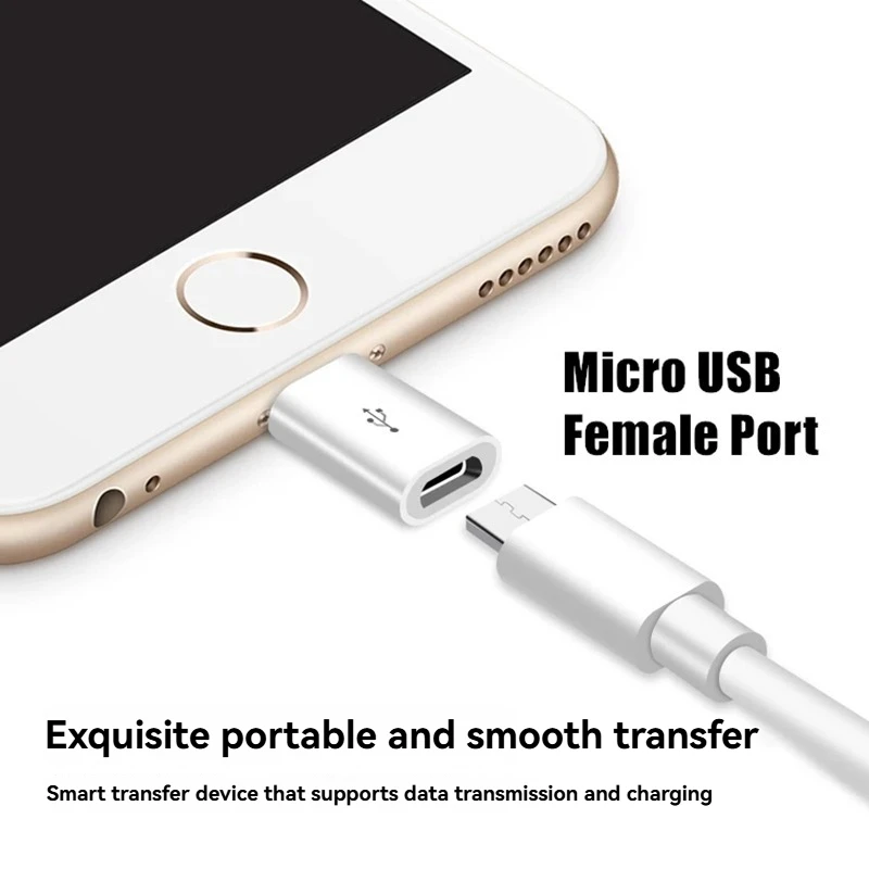 3 PCS Micro USB to Lighting OTG Adapter For iPhone X XR XS 11 12 13 14 Pro Max Fast Charging Cable Connector Data Sync Converter