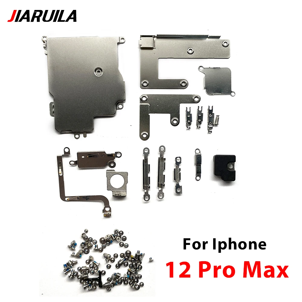 Metal Bracket Holder With Full Screw Set Replacement For Iphone 11 12 13 14 15 Pro Max Mini 14 Plus Inner Small Parts