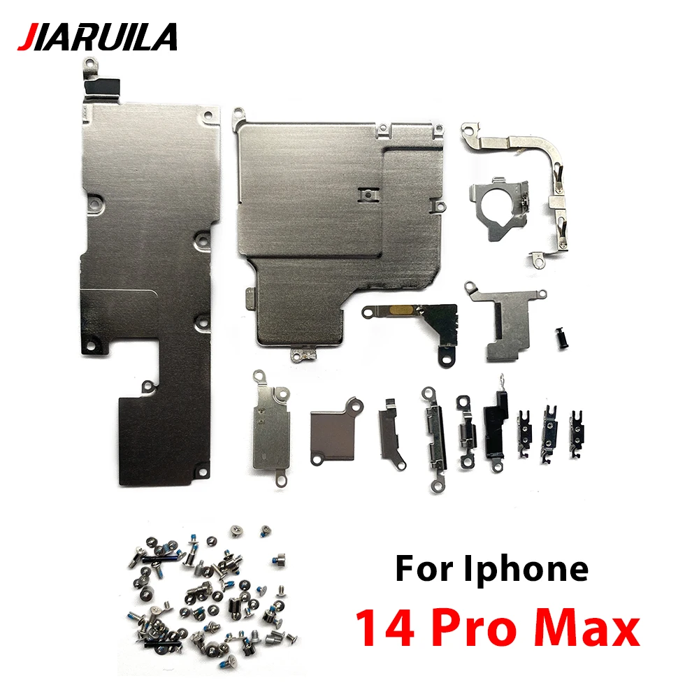Metal Bracket Holder With Full Screw Set Replacement For Iphone 11 12 13 14 15 Pro Max Mini 14 Plus Inner Small Parts