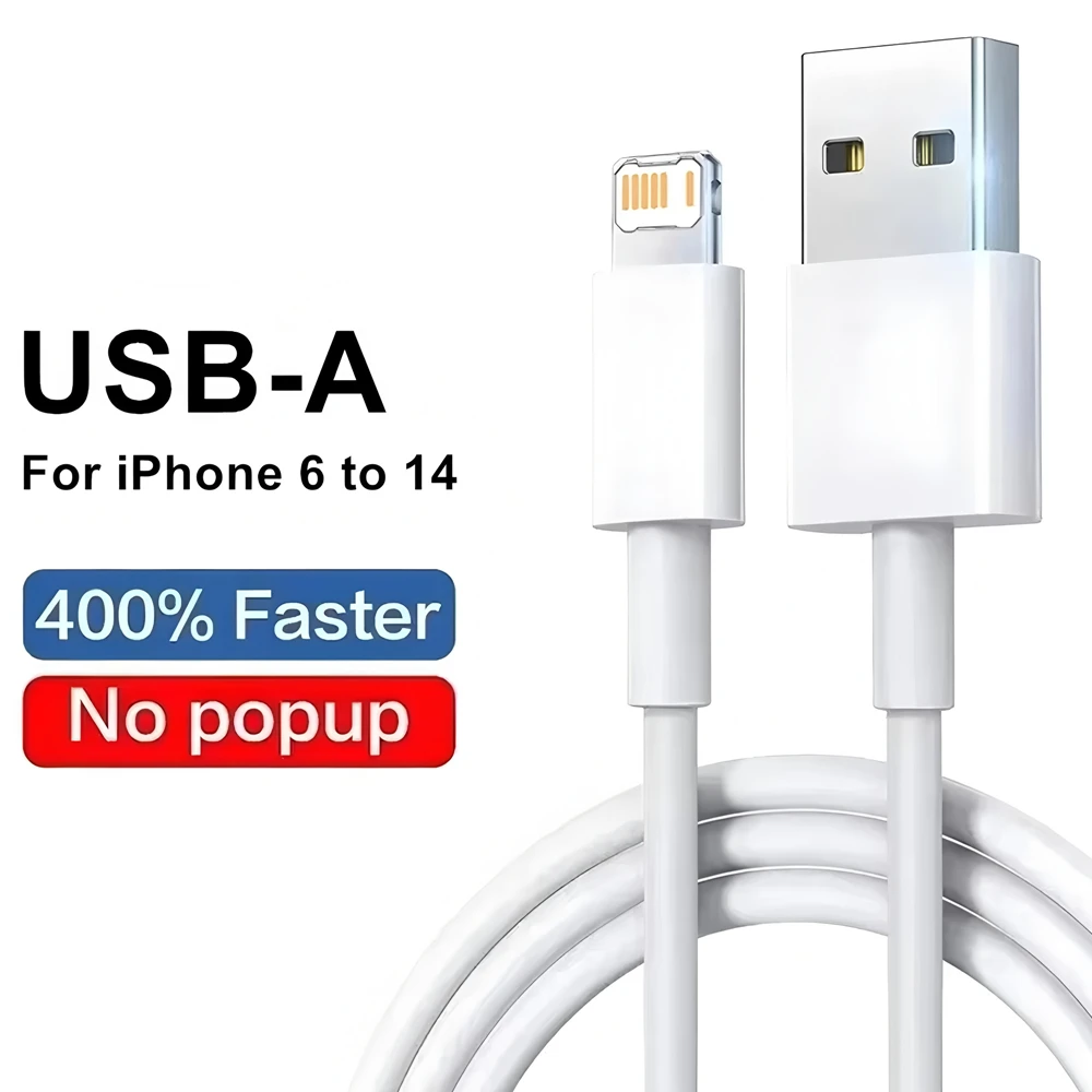 3PCS USB Fast Charging Data Cable For iPhone X XR XS Max 11 12 13 Mini 14 Pro Max 6S 7 8 14 Plus Rapid Charge USB-A Phone Cables