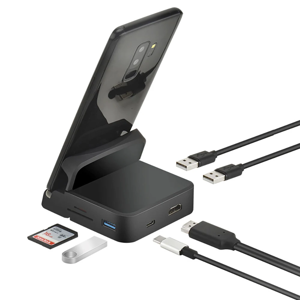 8 In 1 Type C HUB Docking Station Phone Stand Dex Pad Station USB C To HDMI-compatible Dock Power Charger Adapter For Samsung