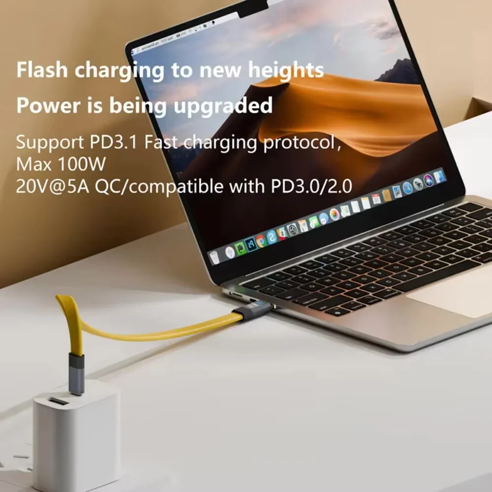 PD100W Type C to Type C Fast Charging Cable USB3.2 20Gbps ThunderBolt 3 5A USB-C Cord for iPhone 15 16 Huawei Samsung Xiaomi